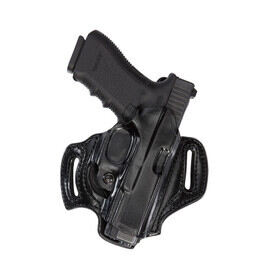 Aker Leather Flatsider XR-13 Open Top Belt Slide Left Hand Holster for Glock 20/21 features cowhide material